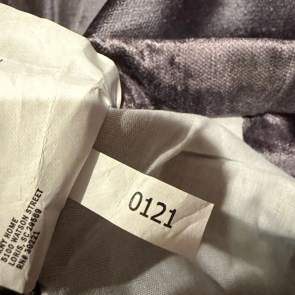 MSRP $275 DKNY Modern Knotted Velvet Panels in Charcoal 2 - 50”X 108” - Picture 8 of 8